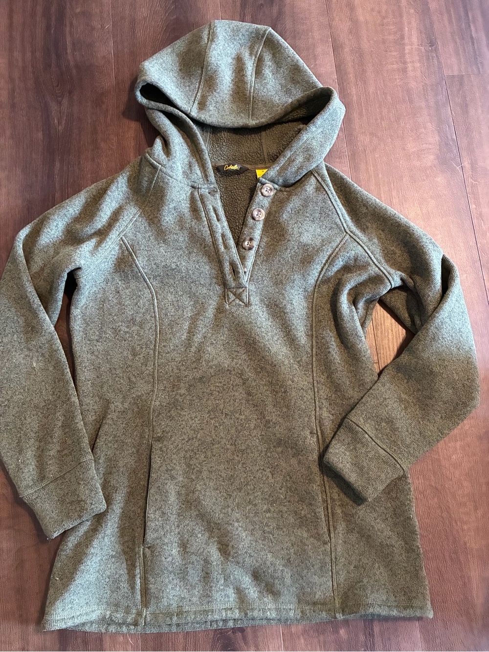 Cabela’s Women’s Medium Green Fleece Hooded Tunic Pullover